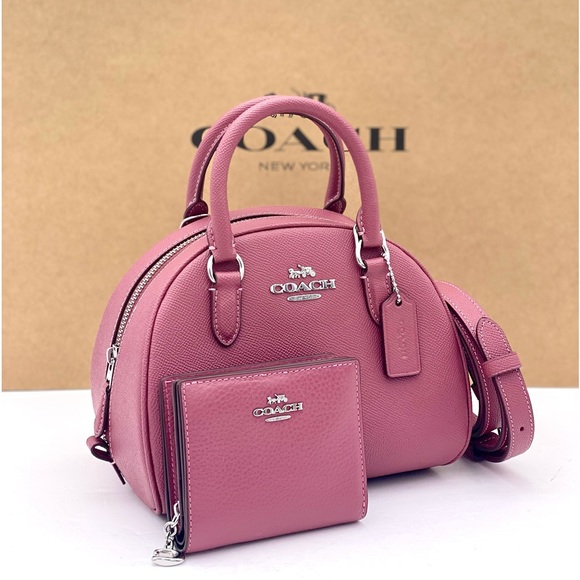 Coach Sydney Satchel Crossbody and Wallet Set Raspberry - Picture 12 of 13